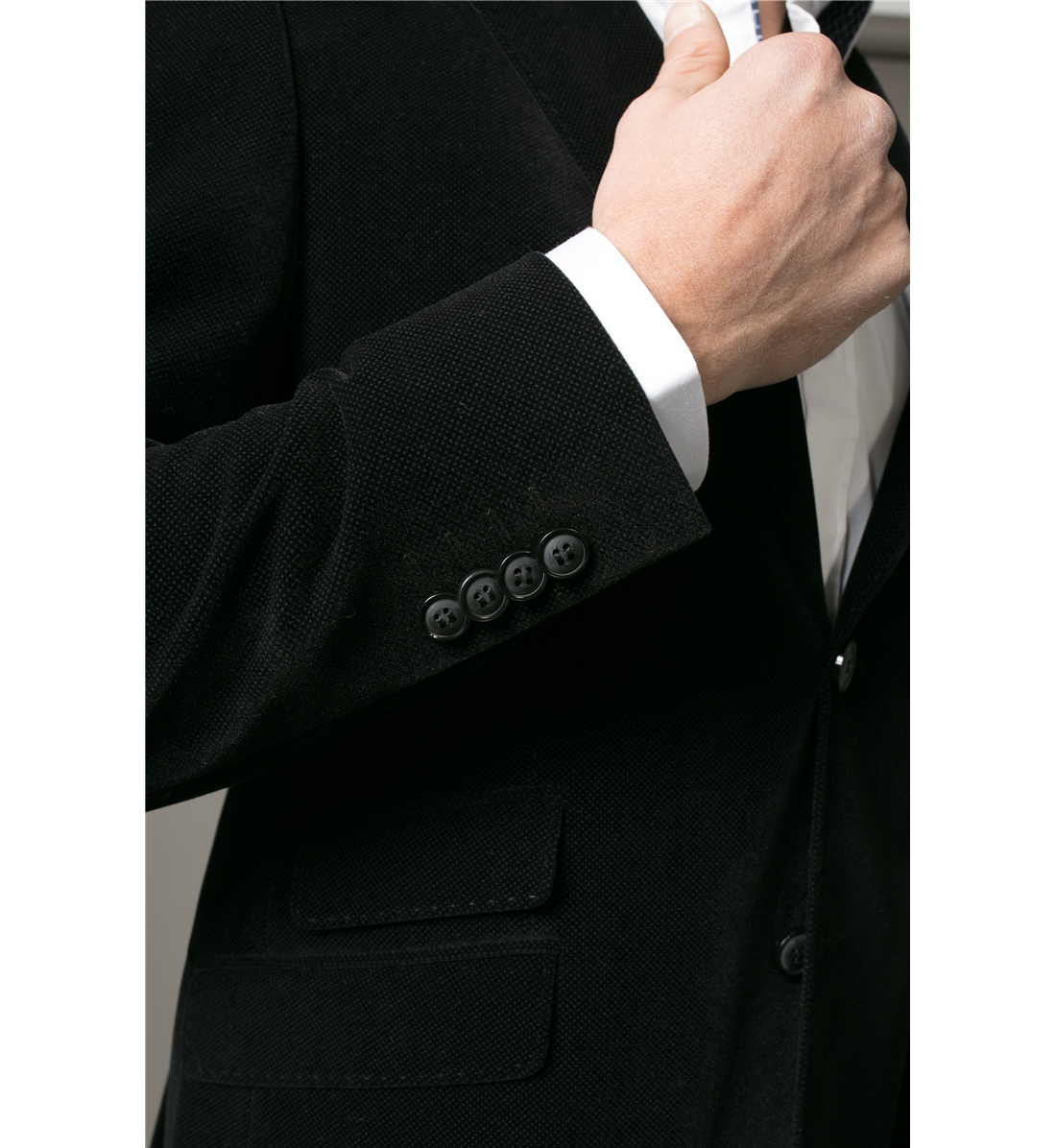 Guide London Black Printed Velvet Blazer JK3363 - Image 4