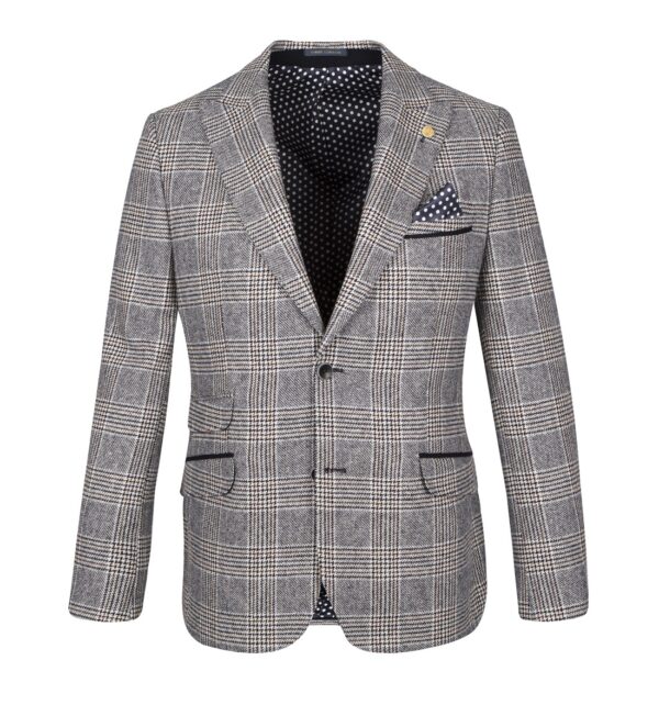 Guide London Navy Prince of Wales Check Jacket JK3404