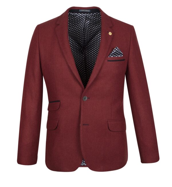 Guide London Red Brushed Twill Jacket JK3426