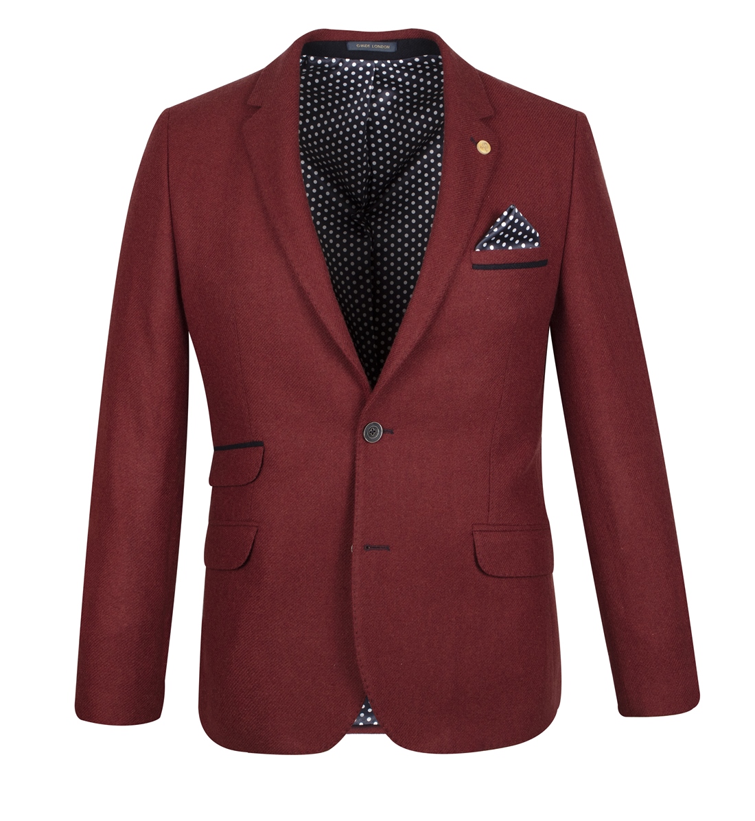 Guide London Red Brushed Twill Jacket JK3426 Jackie James