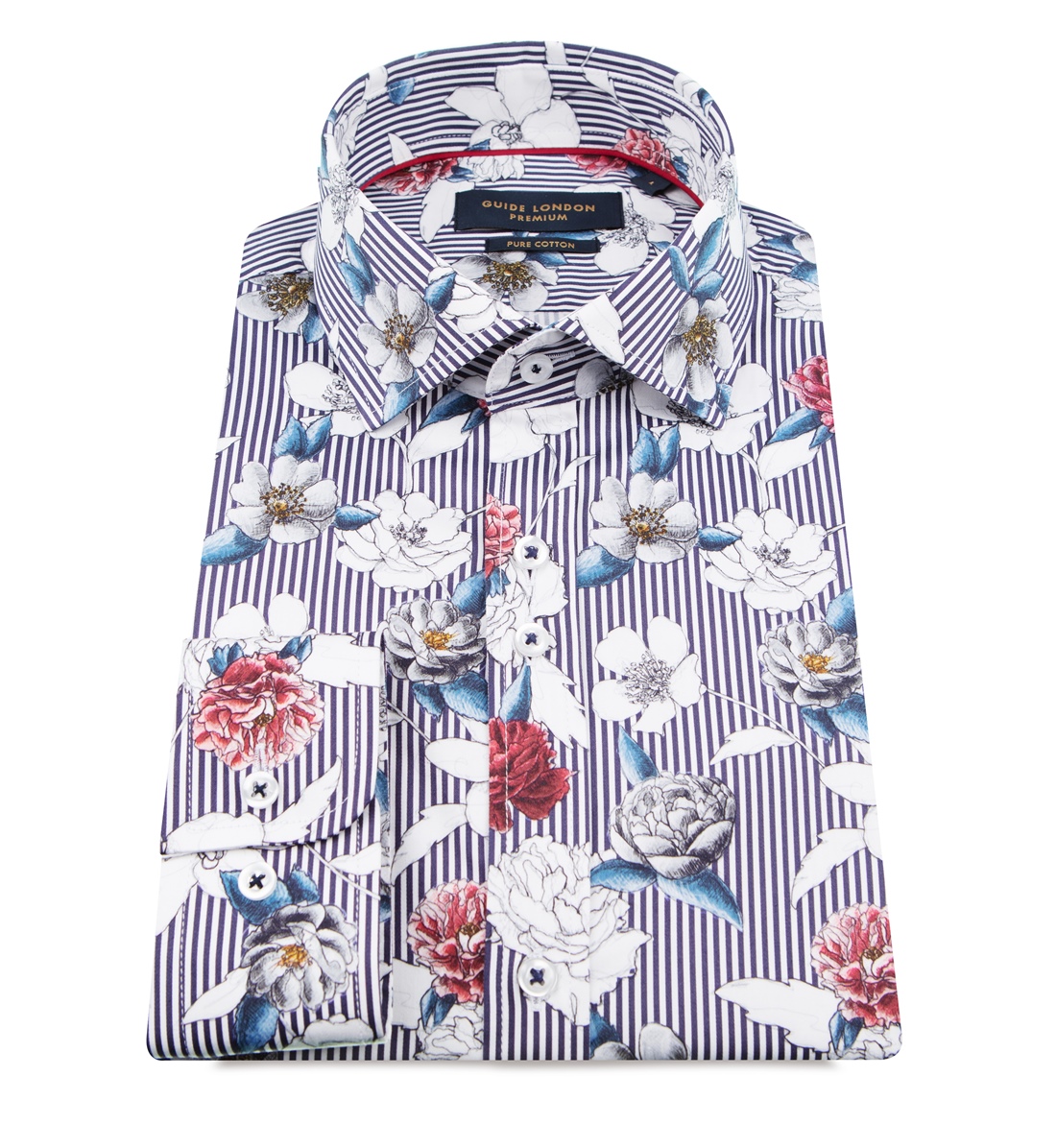 guide london blue and white floral shirt