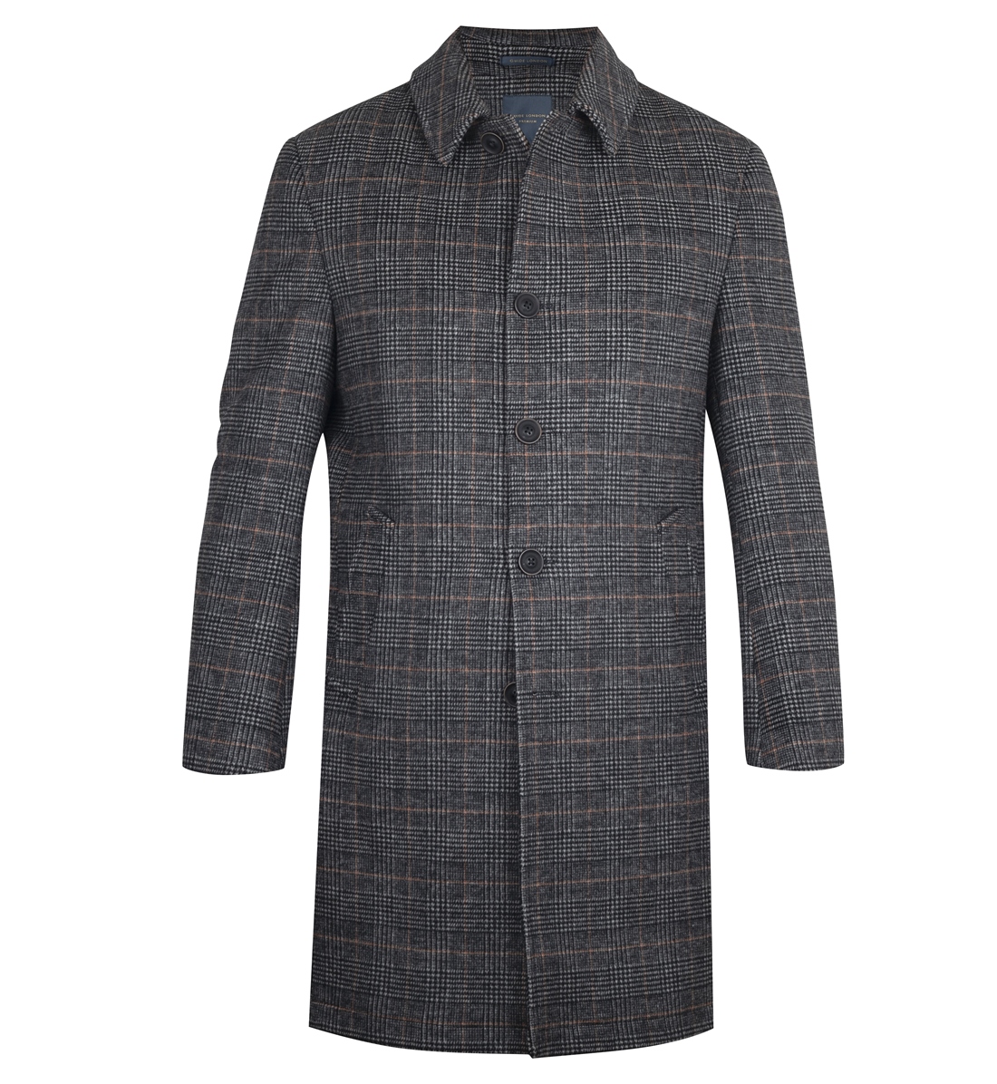 Guide London Black/White Check 3/4 Coat 1055