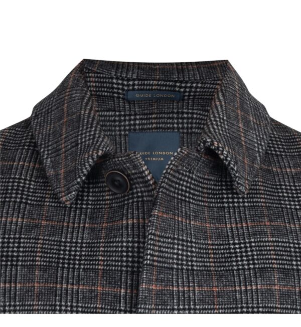 Guide London Black/White Check 3/4 Coat 1055 - Image 2