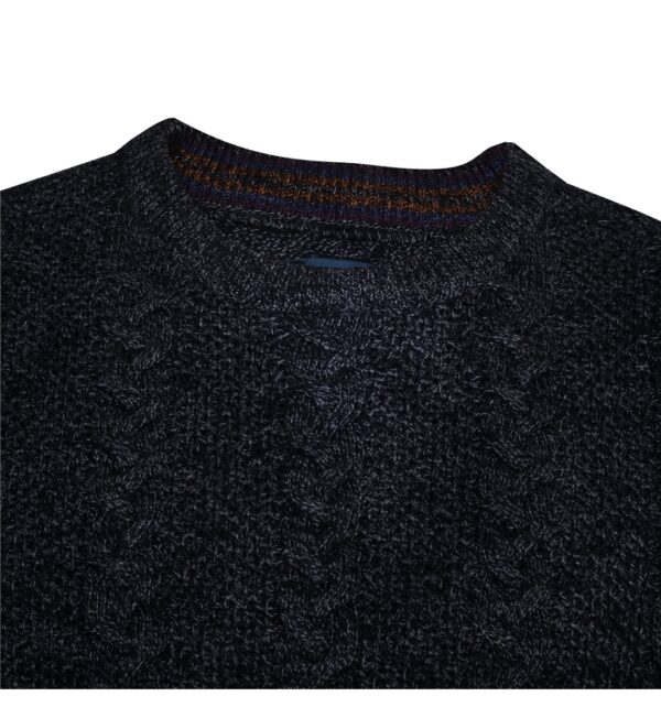 Guide Of London Grey/Black Cable Knit Jumper (KW2719) - Image 2
