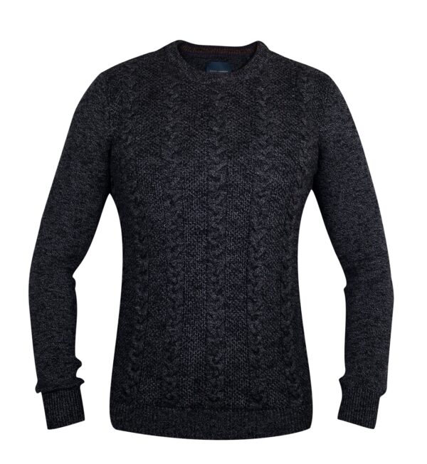 Guide Of London Grey/Black Cable Knit Jumper (KW2719)