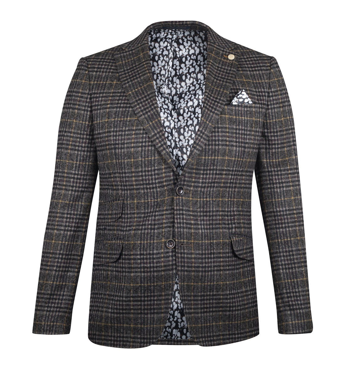 Guide London Black/Tan Check Jacket 3476