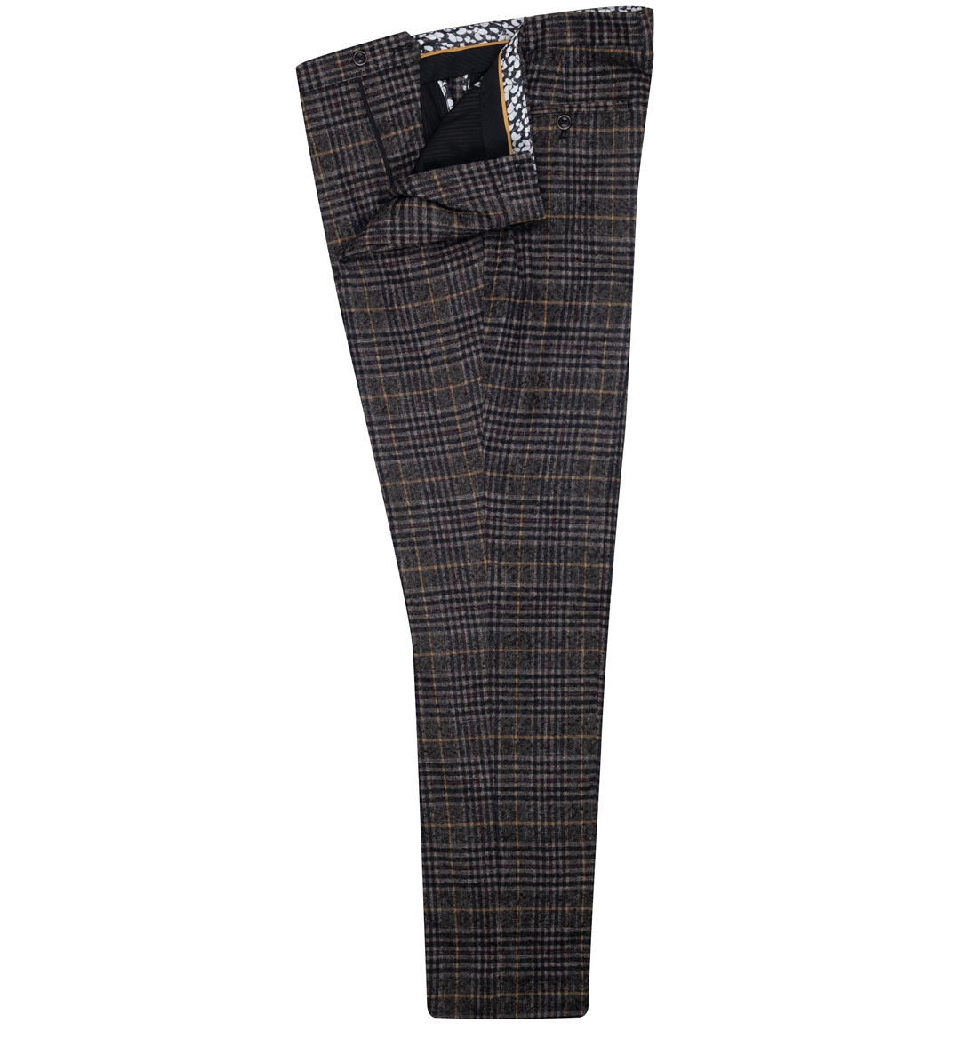 Guide London Black/Tan Check Trouser 3476