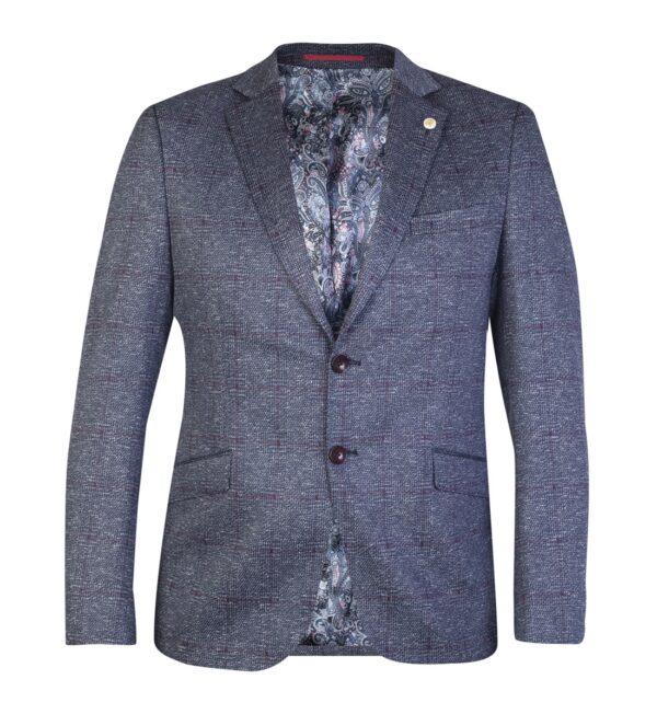 Guide London Navy/Burgundy Check Jacket 3479