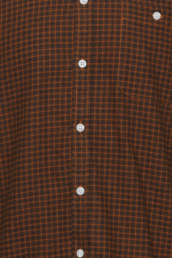 Blend Tan & Navy Square Check Shirt 20713177 - Image 3