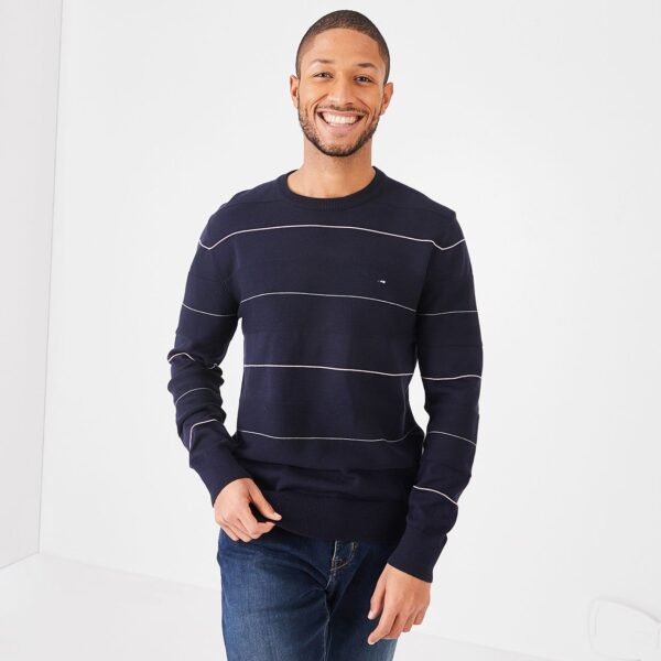 Eden Park Navy Jumper With Thin Stripes