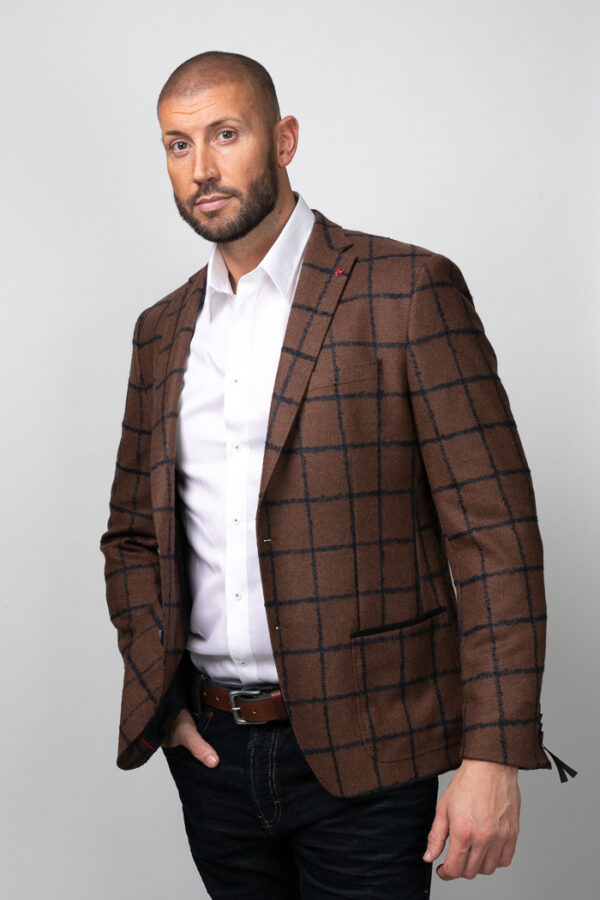 Roy Robson Tan/Navy Check Jacket
