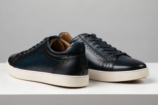 Sergio Duletti Tyson Navy Leather Trainer - Image 2