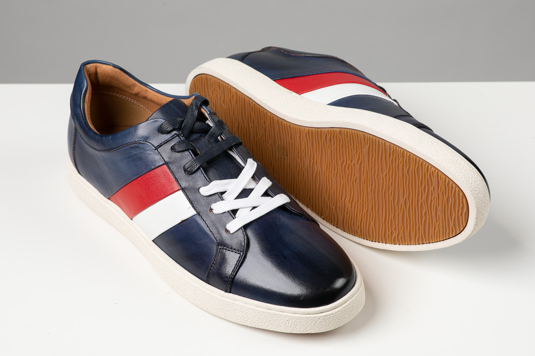 Sergio Duletti Dante Navy Leather Trainer