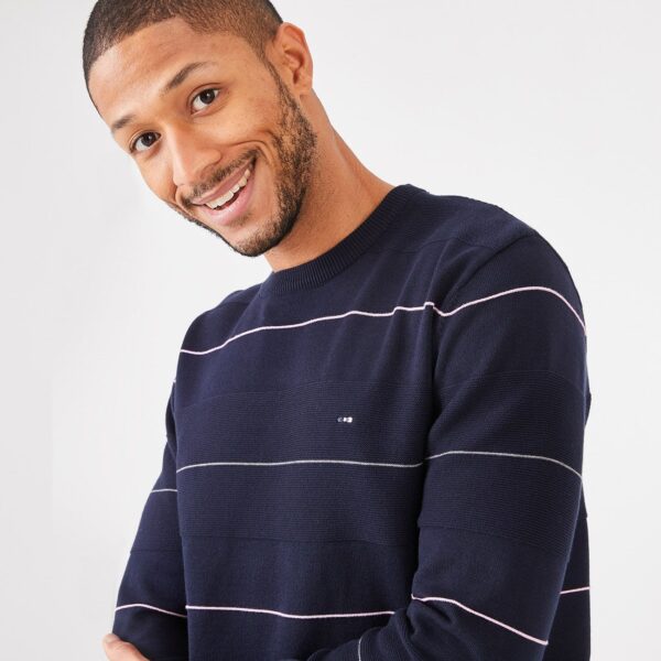 Eden Park Navy Jumper With Thin Stripes - Image 4