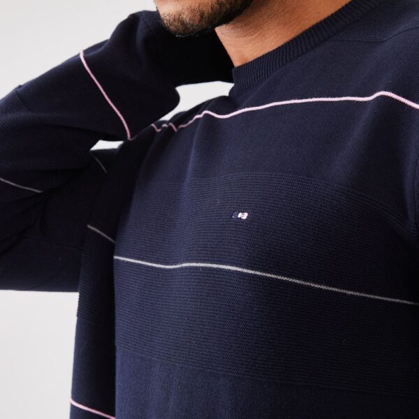 Eden Park Navy Jumper With Thin Stripes - Image 2