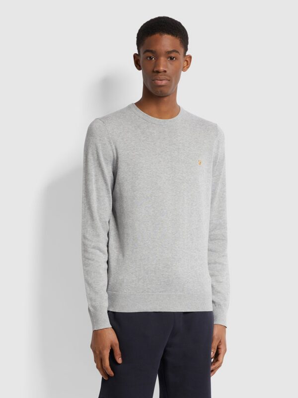 Farah Mullen Crew Neck Light Grey Jumper F4GS9067
