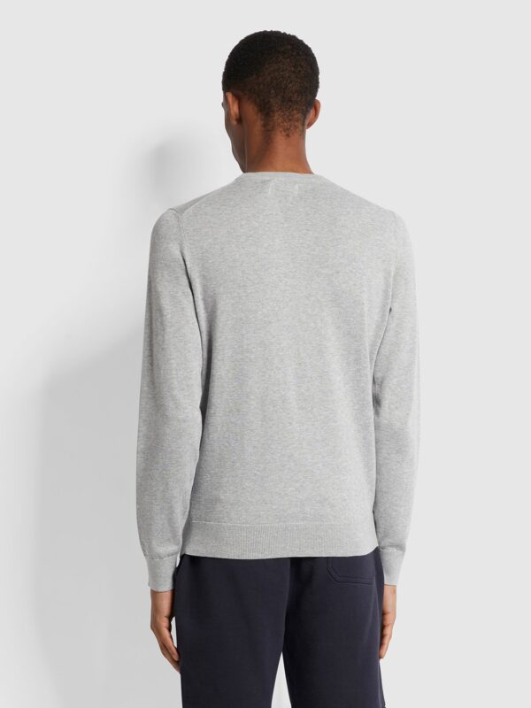Farah Mullen Crew Neck Light Grey Jumper F4GS9067 - Image 4
