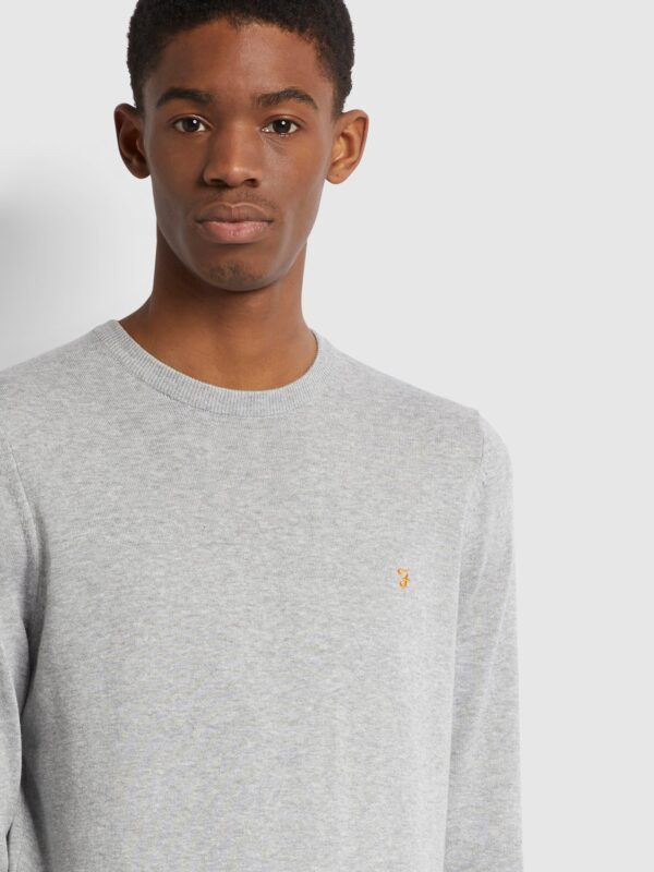 Farah Mullen Crew Neck Light Grey Jumper F4GS9067 - Image 2
