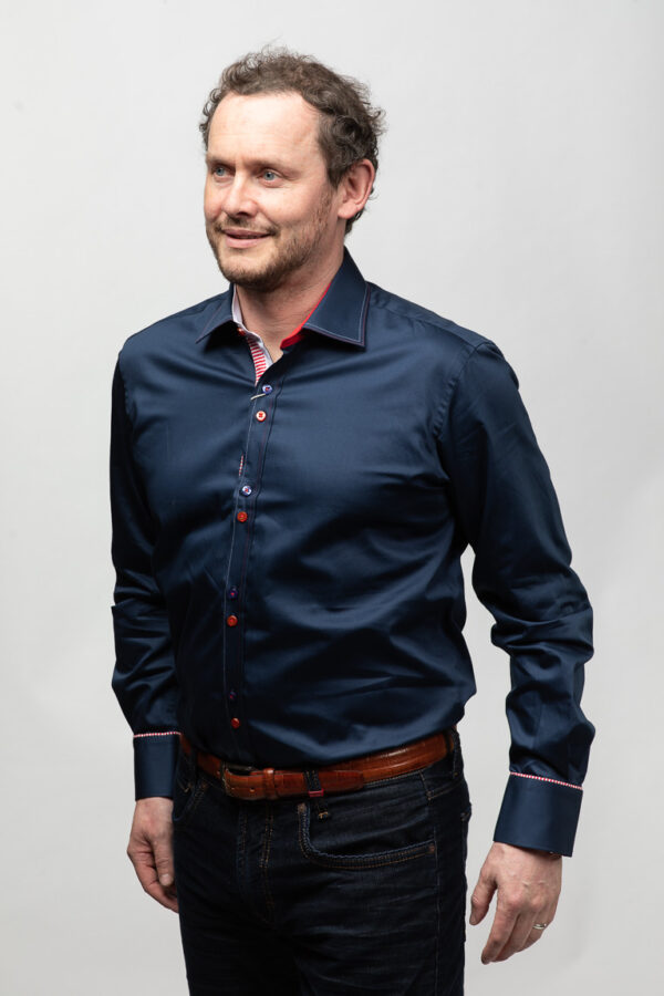 Claudio Lugli Navy Shirt With White/Red Accent CP6750N
