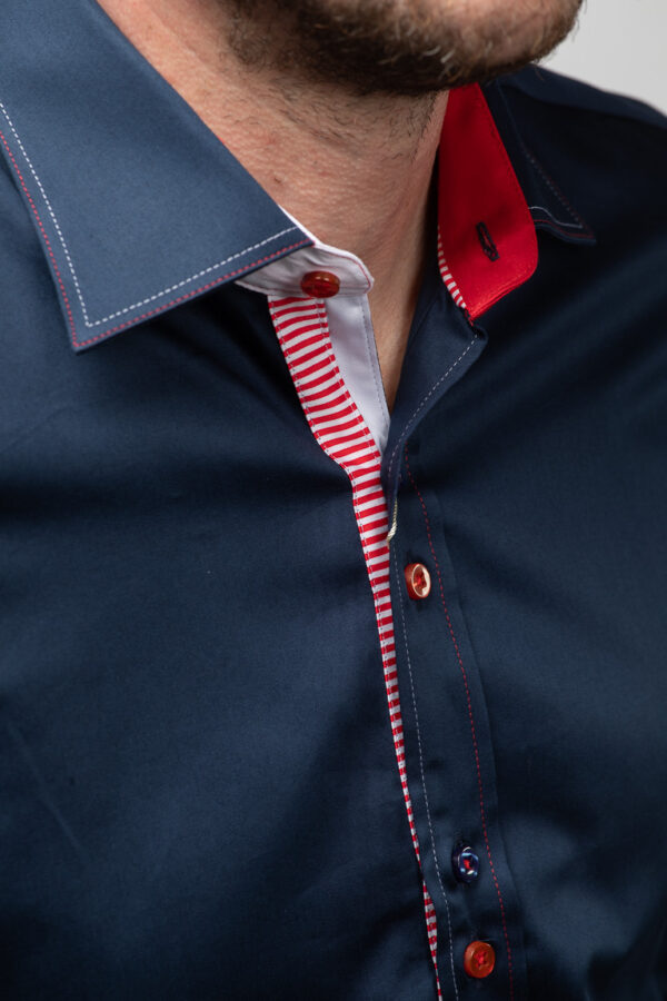 Claudio Lugli Navy Shirt With White/Red Accent CP6750N - Image 2