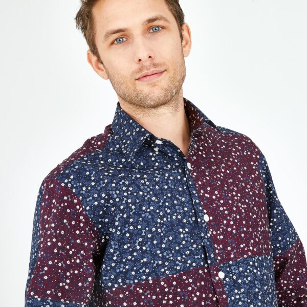 Eden Park Navy/Burgundy Floral Shirt - Image 2