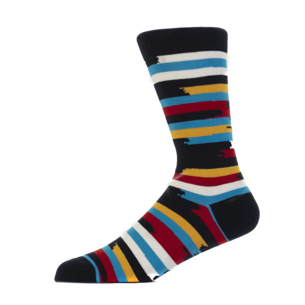 Jemsox Fuzzy Stripe Navy & Yellow Multi