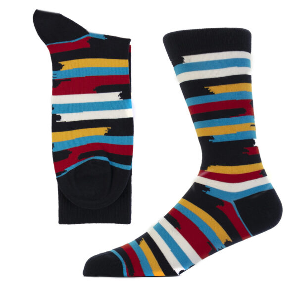 Jemsox Fuzzy Stripe Navy & Yellow Multi - Image 2