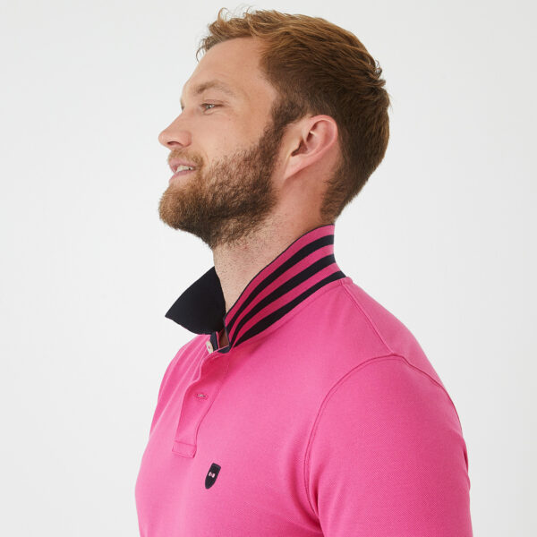 Eden Park Pink Polo With Navy Collar - Image 3