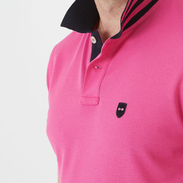 Eden Park Pink Polo With Navy Collar - Image 4