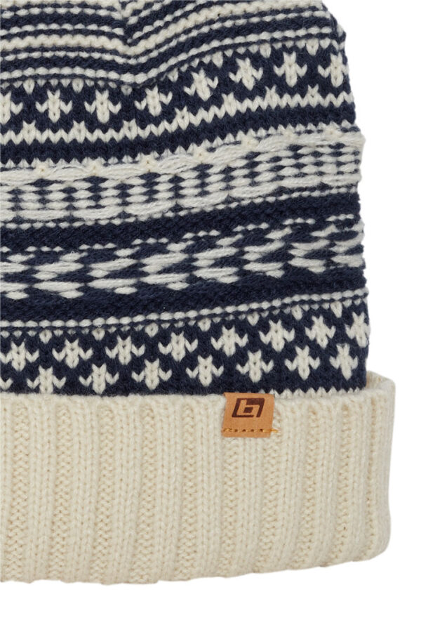 Blend Navy & Cream Beanie Hat 20714651 - Image 2