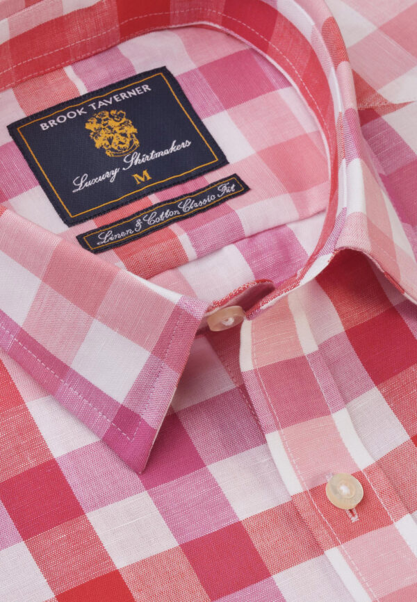 Brook Taverner Rose Check Short Sleeve Shirt - Image 2