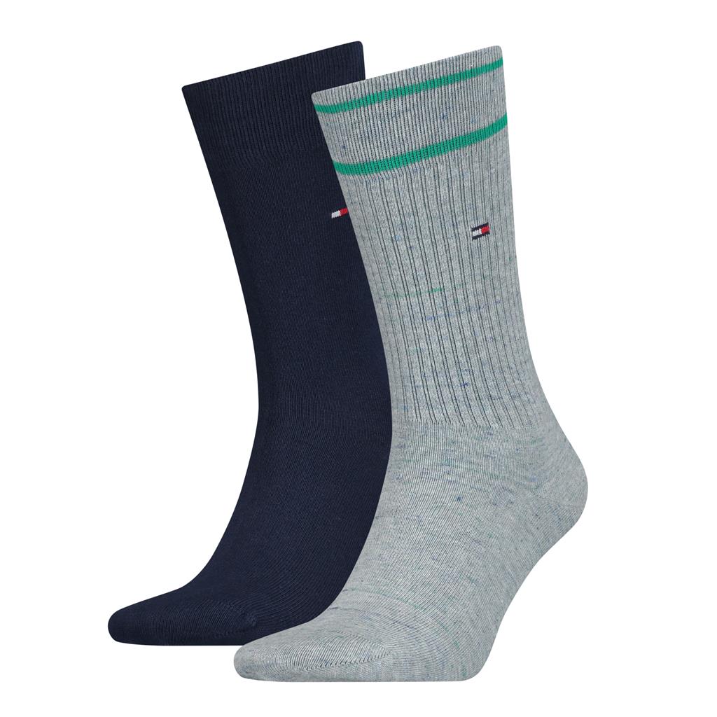 Tommy Hilfiger 2 Pack Navy & Grey/Green Socks