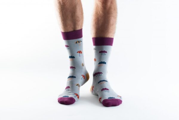 Doris & Dude Grey Rainy Days Socks