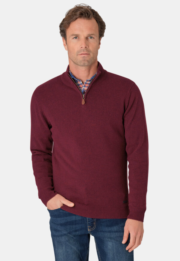 Brook Taverner Coleridge Wine 1/4 Zip Jumper