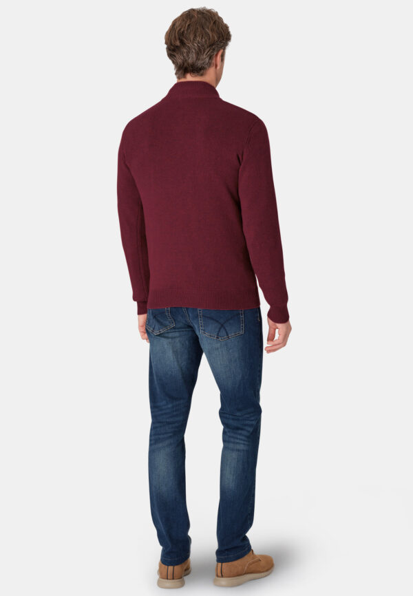 Brook Taverner Coleridge Wine 1/4 Zip Jumper - Image 3