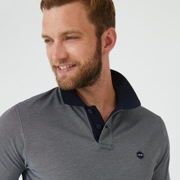 Eden Park Navy Textured Polo - Image 3