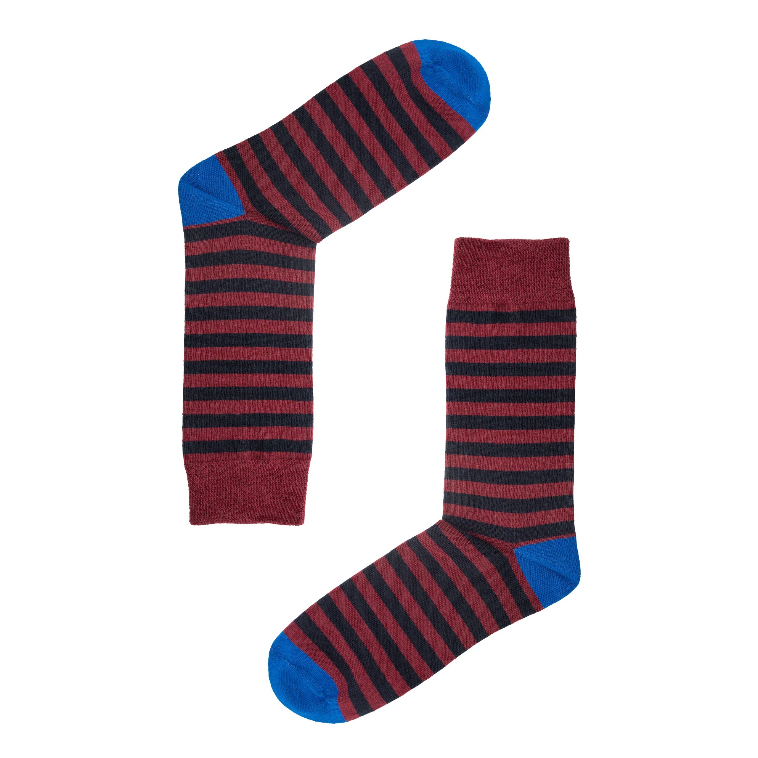 Jemsox Burgundy & Black Stripe Socks