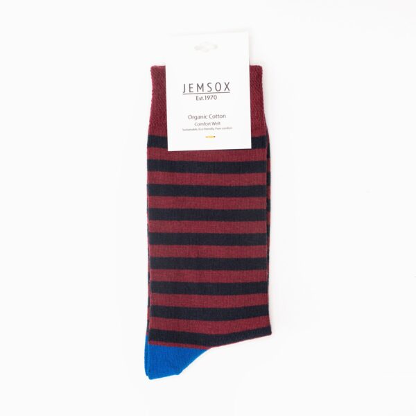 Jemsox Burgundy & Black Stripe Socks - Image 3