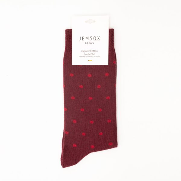 Jemsox Burgundy Socks With Red Spots - Image 3