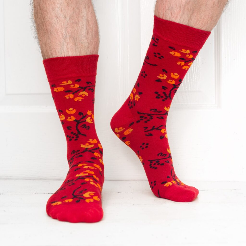 Jemsox Red Ditsy Flower Socks