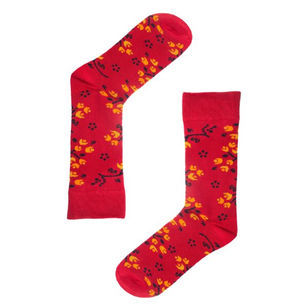 Jemsox Red Ditsy Flower Socks - Image 2