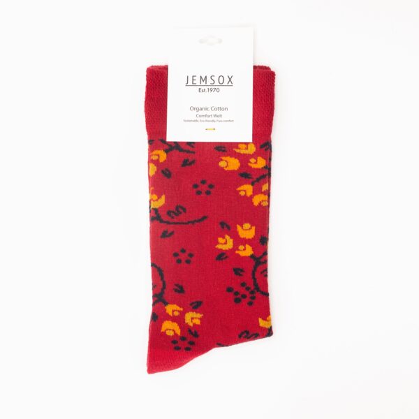 Jemsox Red Ditsy Flower Socks - Image 3