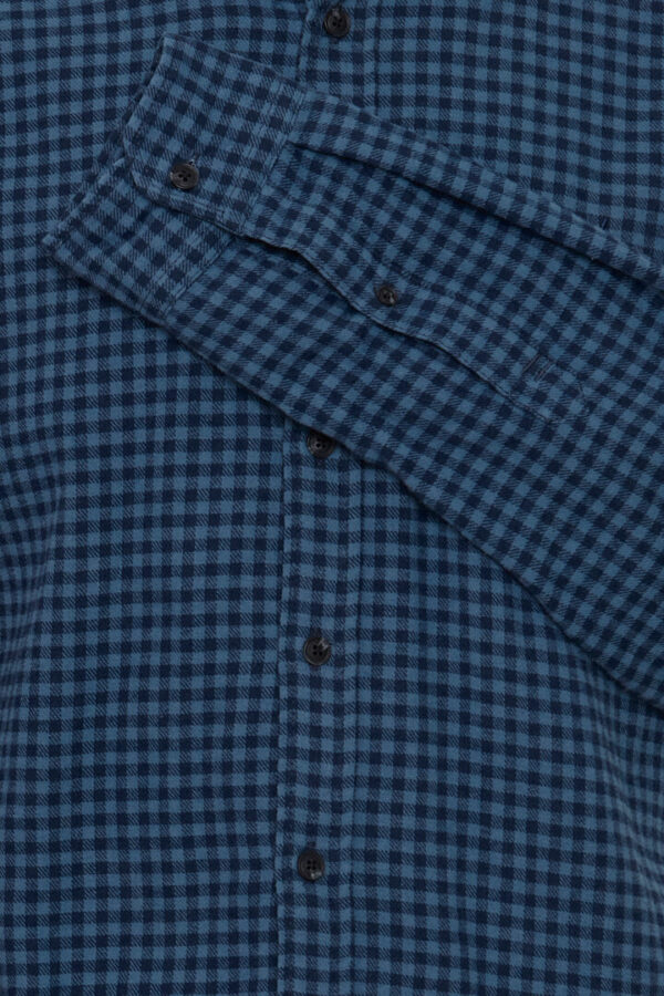 Blend Blue & Navy Gingham Shirt 20714317BB - Image 2