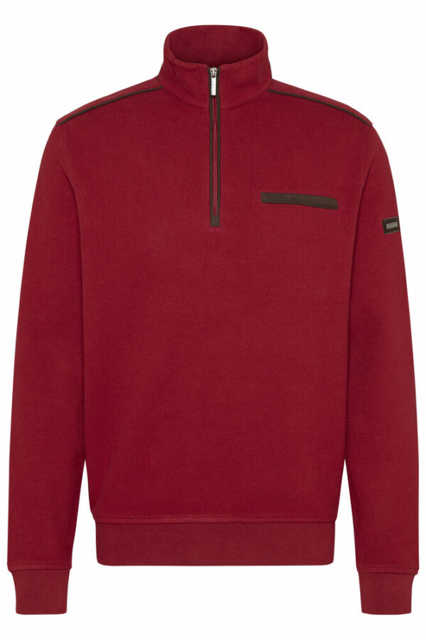 Bugatti Red Quarter Zip Jumper