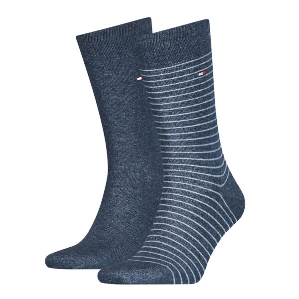 Tommy Hilfiger 2 Pack Navy & Blue Stripe Socks