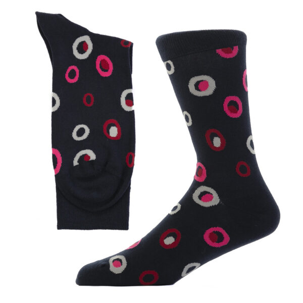Jemsox Spot In A Circle Navy & Pink - Image 2