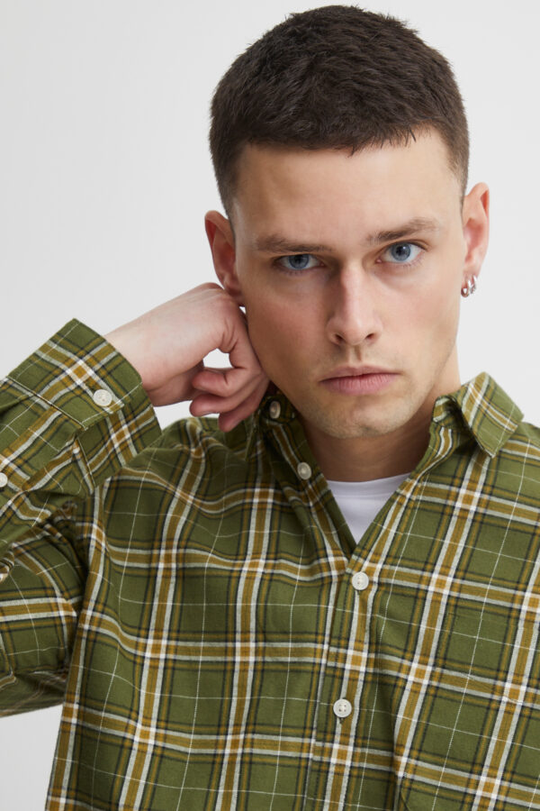 Blend Green Check Shirt 20715162 - Image 4