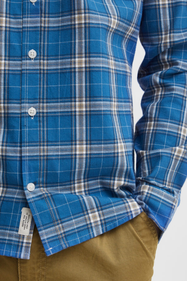 Blend Blue Check Shirt 20715162 - Image 3