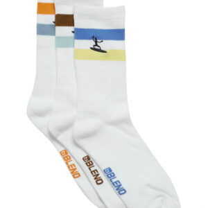 Blend 3 Pack White Surf Sport Socks