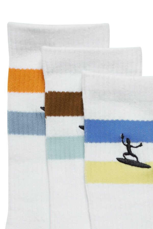 Blend 3 Pack White Surf Sport Socks - Image 3